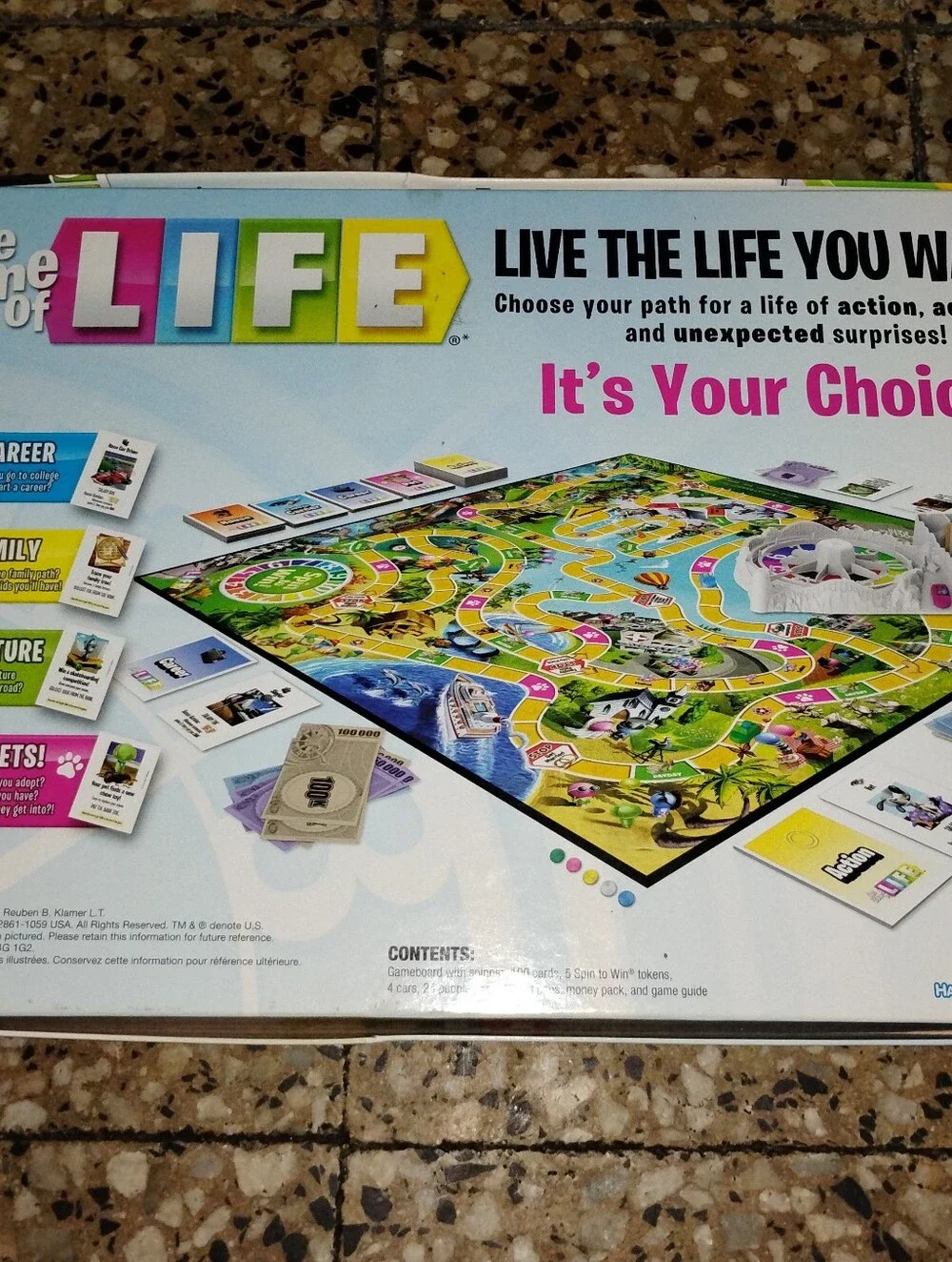 Hasbro The Game of Life Board Game - White, Pink, Yellow, Blue, Green